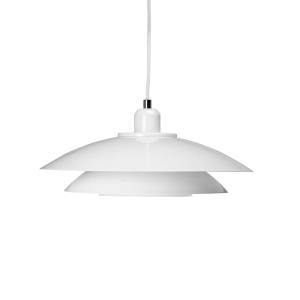 Suspension en métal blanc, h 21 cm d 40 cm