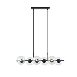 Suspension en métal et verre noir, H: 110cm