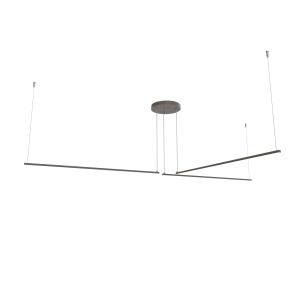 Suspension en métal gris brillant LED 4000k