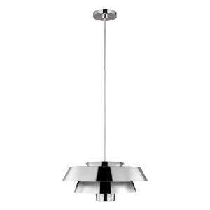 Suspension en métal nickel poli H: 39,7 à 161,7cm