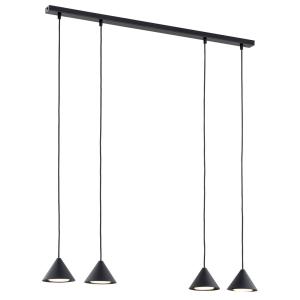 Suspension en métal noir et doré, H: 100cm