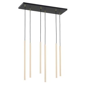 Suspension en métal noir et doré, H: 130cm