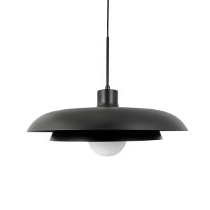 Suspension en métal noir et verre
