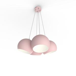 Suspension en métal rose et blanc interne E27