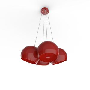 Suspension en métal rouge brillant E27