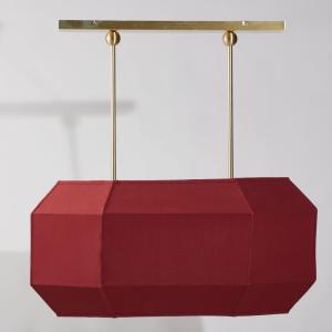 Suspension en polyester recyclé bordeaux et rampe dorée