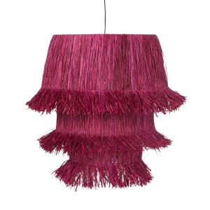 Suspension en raphia rose fuschia