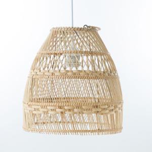 Suspension en rotin beige 40x40cm