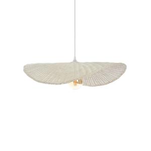 suspension en rotin blanc, d.58 cm
