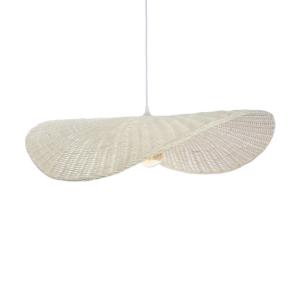 suspension en rotin blanc, d.78 cm