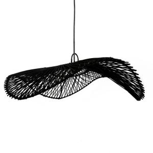 Suspension en rotin noire 75x75x20 cm
