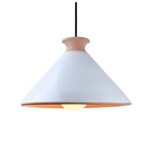 Suspension en terre cuite émaillée blanc D.29cm