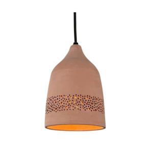 Suspension en terre cuite motif Sara avec câble textile noi…