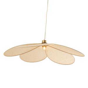 Suspension en tissu beige et métal doré 75 cm