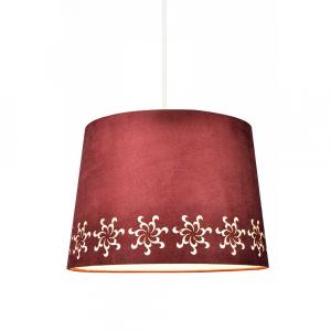 Suspension en tissu velours bordeaux