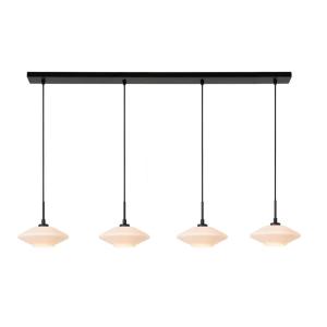 Suspension en verre 4 lumières opalin