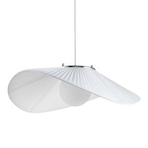 Suspension en verre Blanc et argenté 50 cm