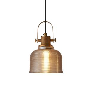 Suspension en verre Doré / Laiton 22 cm