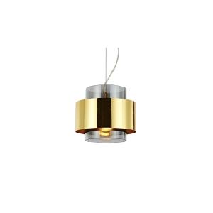 Suspension en verre Doré / Laiton 28 cm