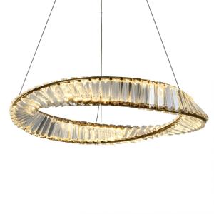 Suspension en verre doré / laiton 60 cm