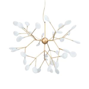 Suspension en verre Doré / Laiton 77 cm