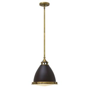 Suspension en verre et acier moulé finition bronze