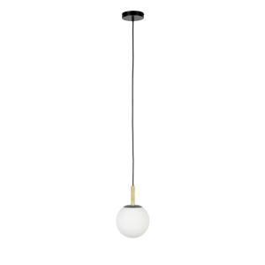 Suspension en verre et métal D18cm noir