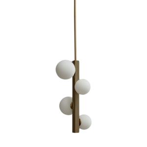 Suspension en verre Laiton et blanc 56 cm