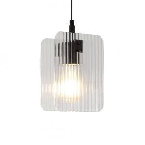 Suspension en verre & métal fumé