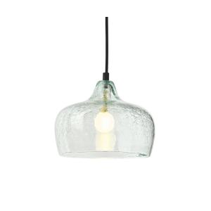 Suspension en verre soufflé craquelé clair, D.21cm