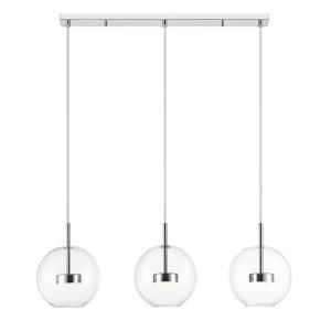 Suspension en verre Transparent et chromé 84 cm