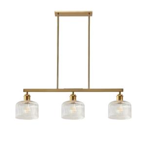 Suspension en verre Transparent et laiton 100 cm