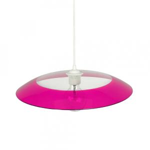 Suspension en verre transparent et rose