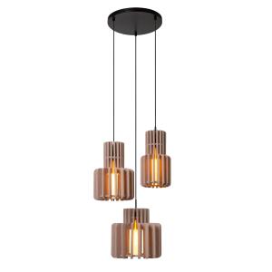 Suspension feutrine 3 lumières taupe