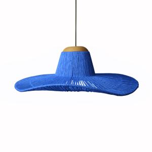 Suspension ficelle de coton bleu 60  cm