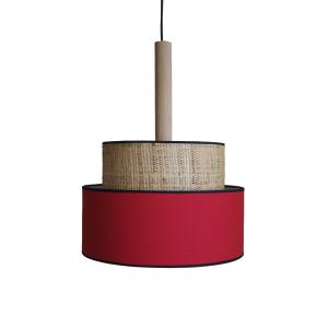 Suspension ficelle de coton rouge 45  cm