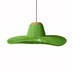 Suspension ficelle de coton vert 60  cm