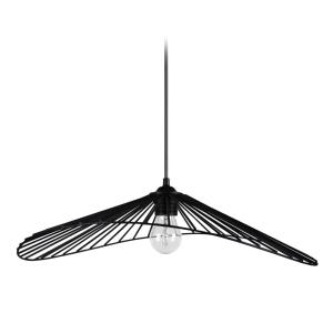 Suspension fil métal H70cm noir;Abat-jour: noir