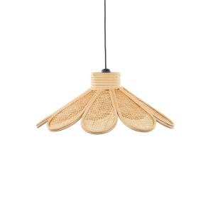 Suspension fleur rotin naturel