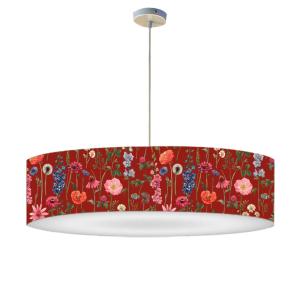 Suspension fleur rouge acidulée Ø 60 x H 25