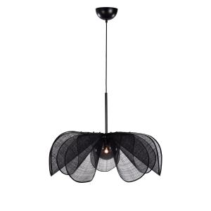 Suspension florale 1xE27 noir et fumé
