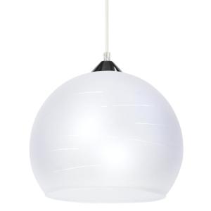 Suspension globe H90cm metal abat-jour verre satiné