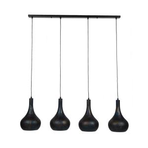 Suspension industrielle 4 lampes coniques 130x150 cm en mét…