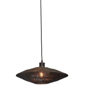 Suspension jute noir, h. 12cm