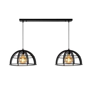 Suspension Led Dimmable 60 W 2xE27 Métal Noir - Lucide - DI…