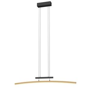 Suspension LED dimmable  noir et bois