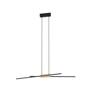 Suspension  LED  noir et bois