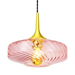 Suspension led verre diamètre 20cm rose