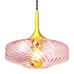 Suspension led verre diamètre 28cm rose