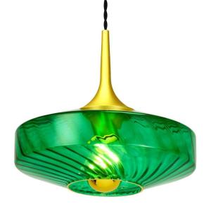 Suspension led verre diamètre 28cm vert